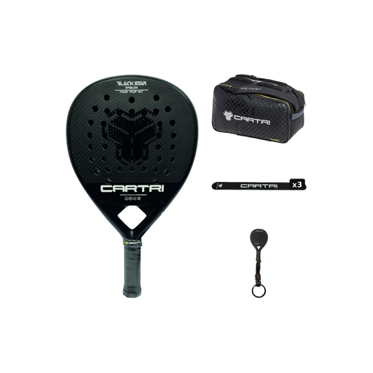 Pack Cartri: pala Black Epsilon, paletero Arkon, 3 protectores y llavero